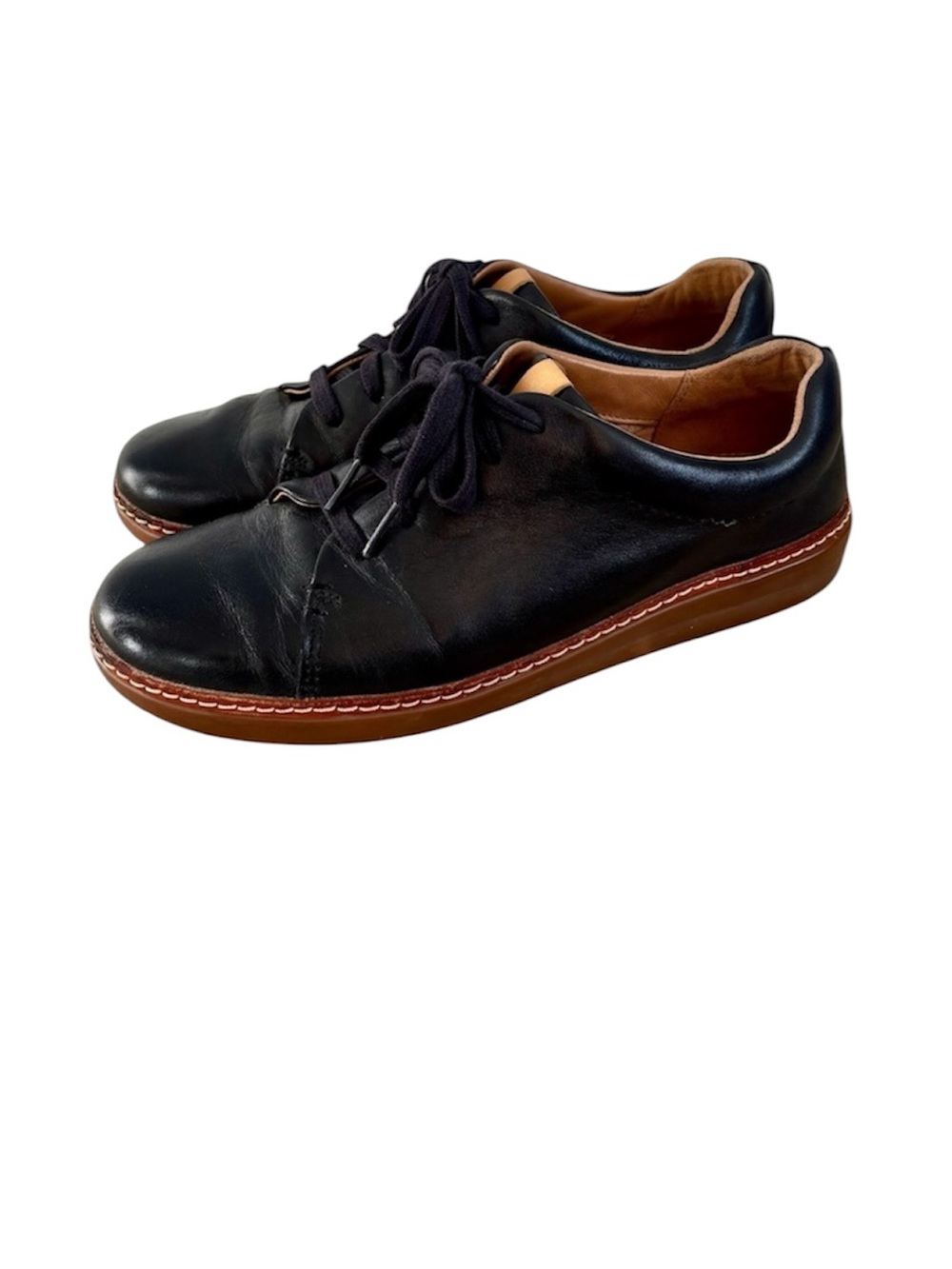 Clarks Artisan Black Leather Lace-Up Oxfords Shoes Comfort Cushion Sole Size 9.5